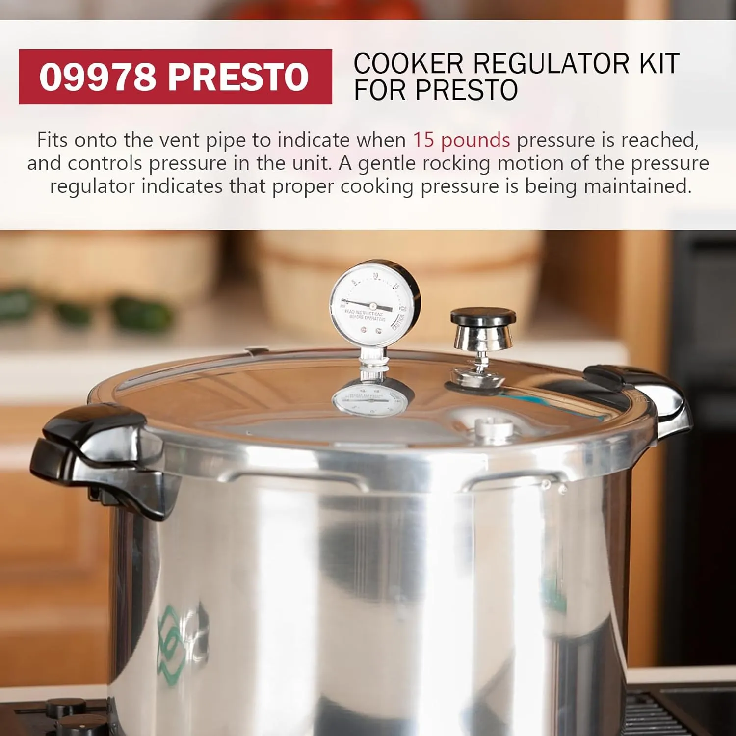 09978 Pressure Regulator fit for Presto Pressure Cooker & Canner Parts 15lb Replacement Pressure Cooker Models 50294 50626 09913