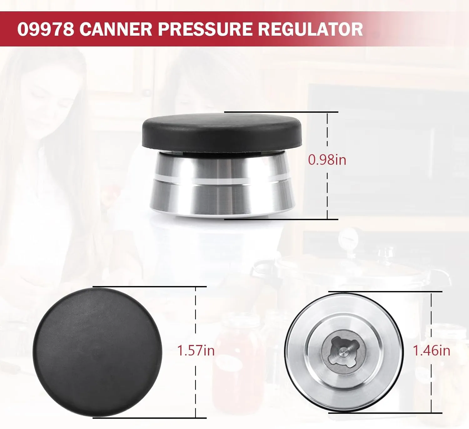 09978 Pressure Regulator fit for Presto Pressure Cooker & Canner Parts 15lb Replacement Pressure Cooker Models 50294 50626 09913