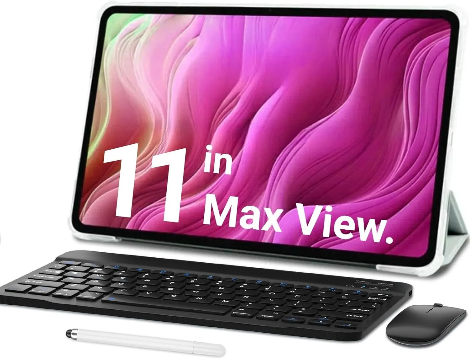 11 Inch Tablet Android 14 Tablets, 2024 New GMS Certified, Octa Core Tablet PC with Keyboard/Mouse/Case12GB RAM 128GB ROM 1TB Expand, 8000mAh, Fast Charging, 5GWiFi, BT5.0, FM, GPS (Black)
