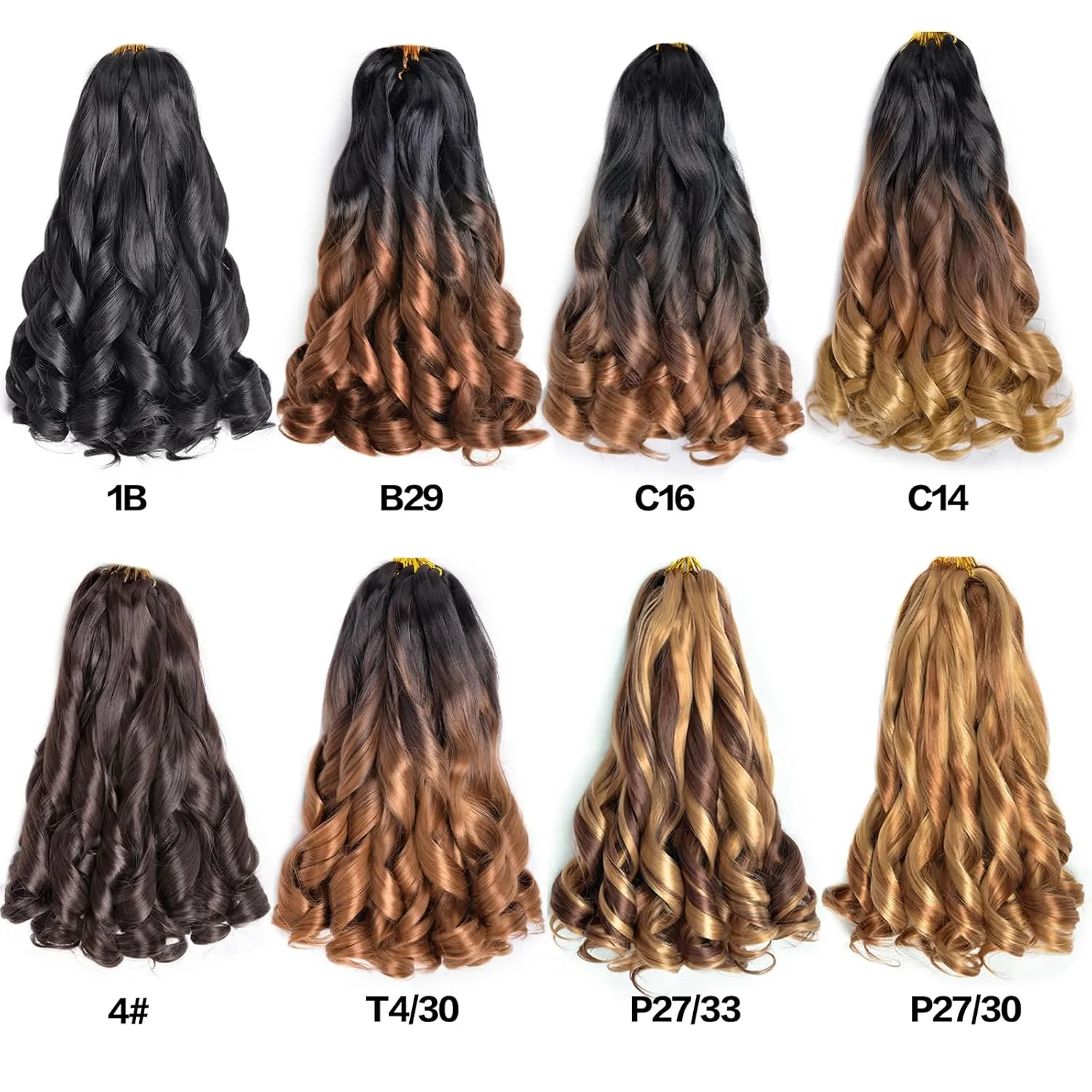 12 Inch French Curly Braiding Hair 27/33 Short French Curl Braiding Hair with Curly Ends Hair Extensions Braids Crochet Hair for Women (12 inch,8 packs,P27/33#)