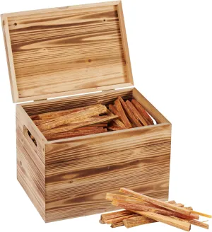15 Lbs Fatwood Fire Starter Sticks with Wooden Box, 100% Natural Pine Kindling for Campfire, Stove, Fireplace, Bonfire, Grill
