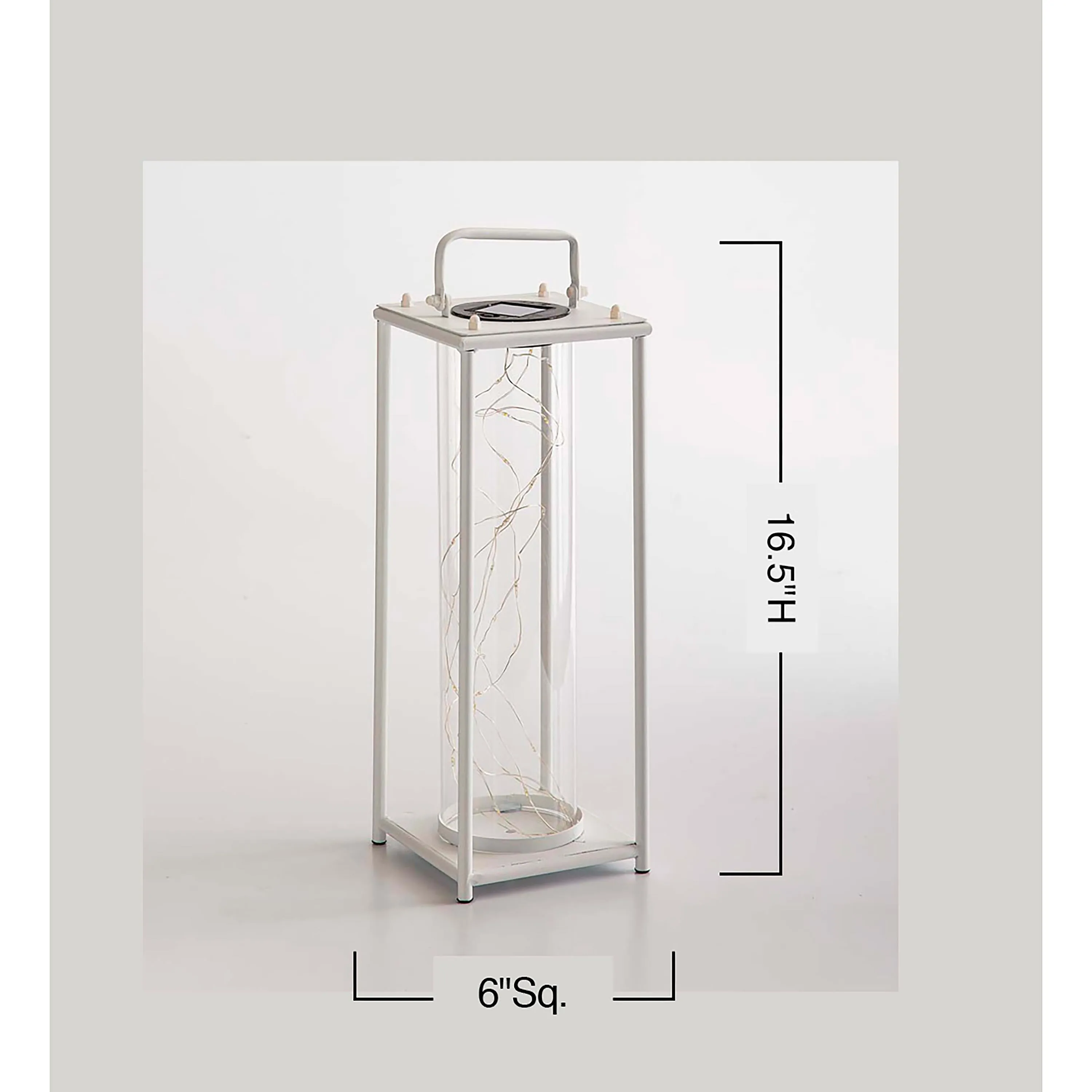 16.5" White Firefly Solar Lantern