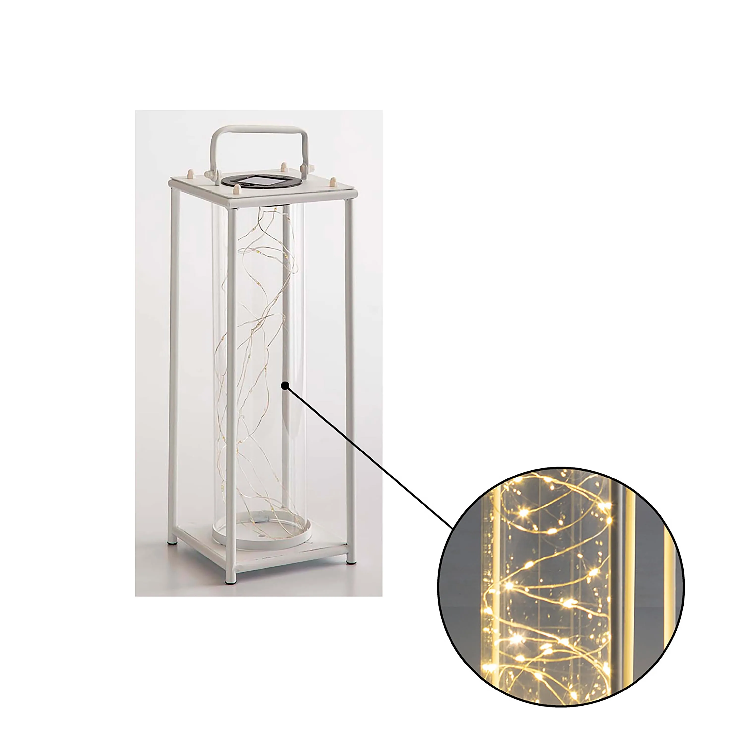 16.5" White Firefly Solar Lantern