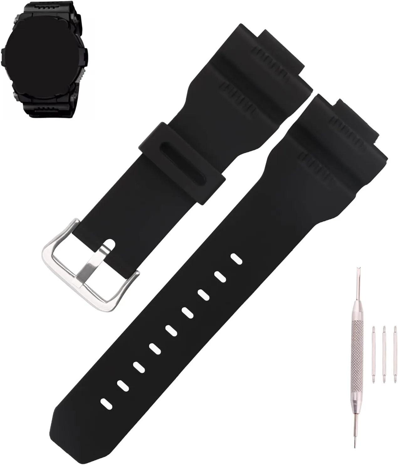16mm Resin GW7900 GW7900B Watch Bands Compatible Fit for Casio G Shock 10330771 GW-7900 GW-7900B G-7900 G-7900B Replacement Strap Wirstband for Men and Women Waterproof Bracelet Watch accessories