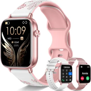 1.85'' Smart Watch for Women with Bluetooth Call (Answer/Dial), Activity Fitness Tracker with 100  Sport Modes Heart Rate/Sleep Monitor Pedometer, Women Smartwatches Compatible Android Phone iPhone