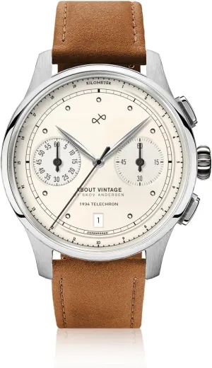 1934 Telechron Mens Watch, Stainless Steel