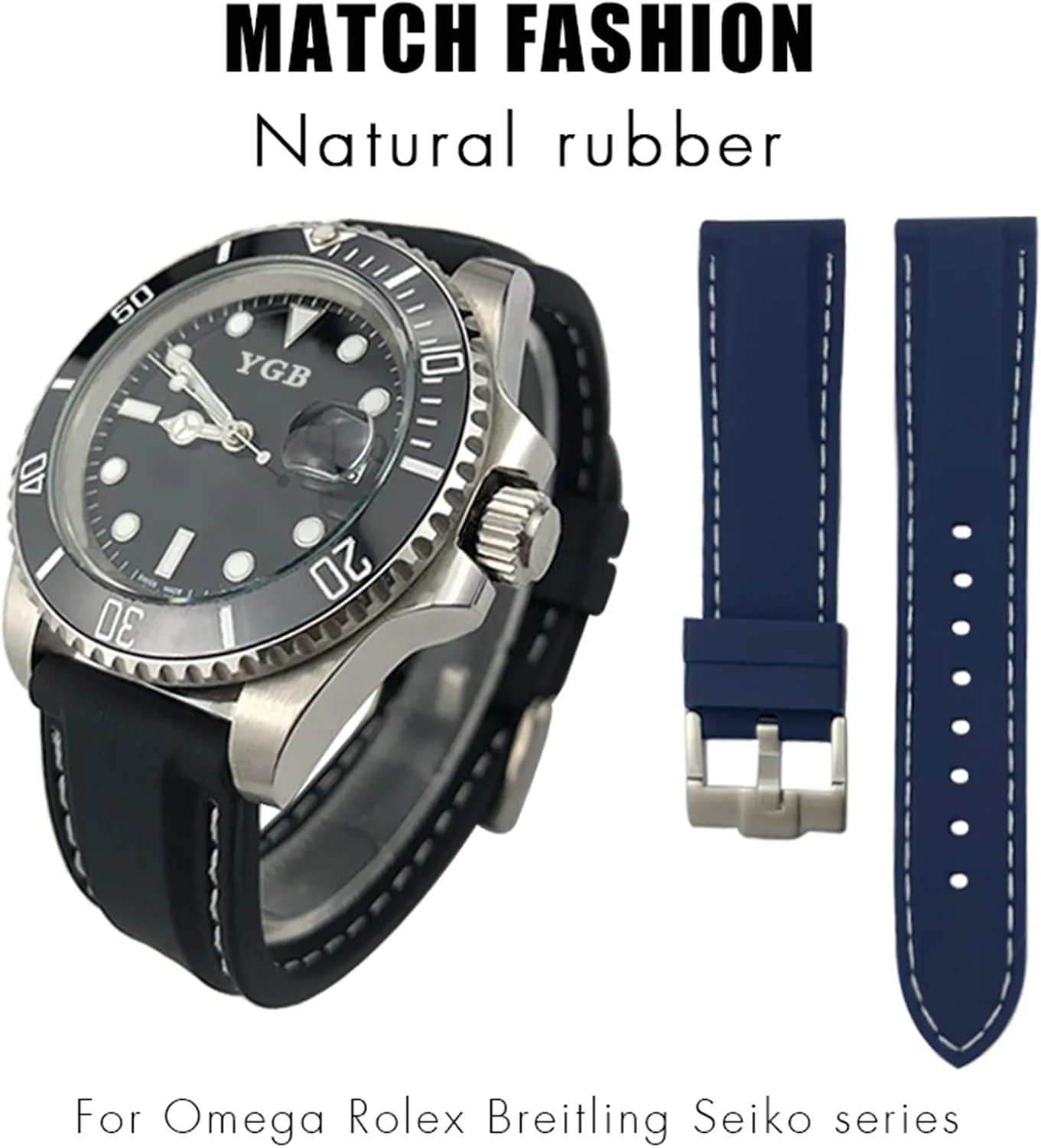 19mm 21mm 20mm 22mm 23mm 24mm For Rolex Soft Waterproof Silicone Watch Strap For Rolex Watchband