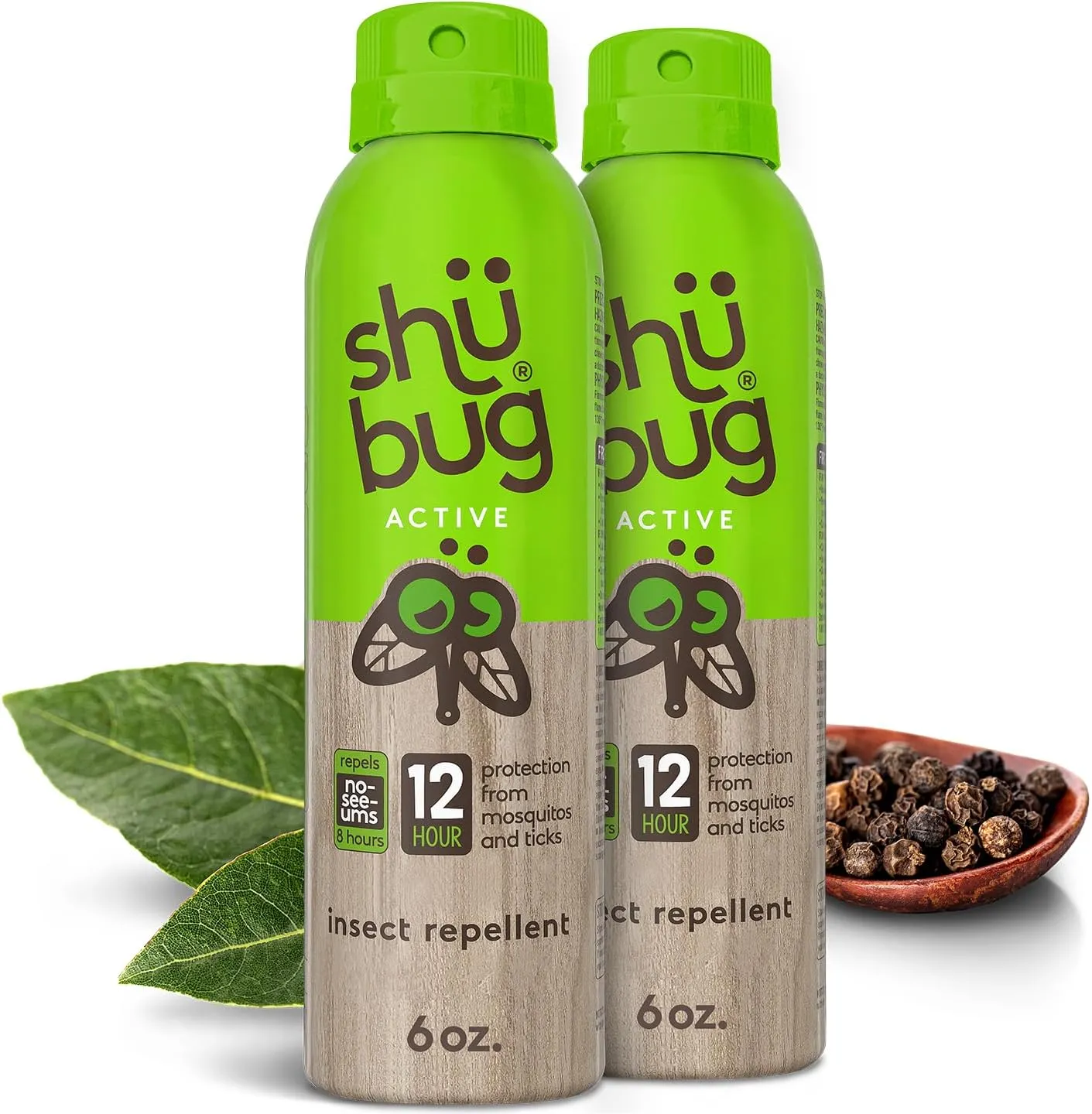 [2 Count] - Natural Mosquito Repellent Spray - Natural Plant Based Insect Protection, DEET-Free, Geraniol Formula with MCT Coconut Oil - Long-Lasting 12-Hour Coverage - 6oz