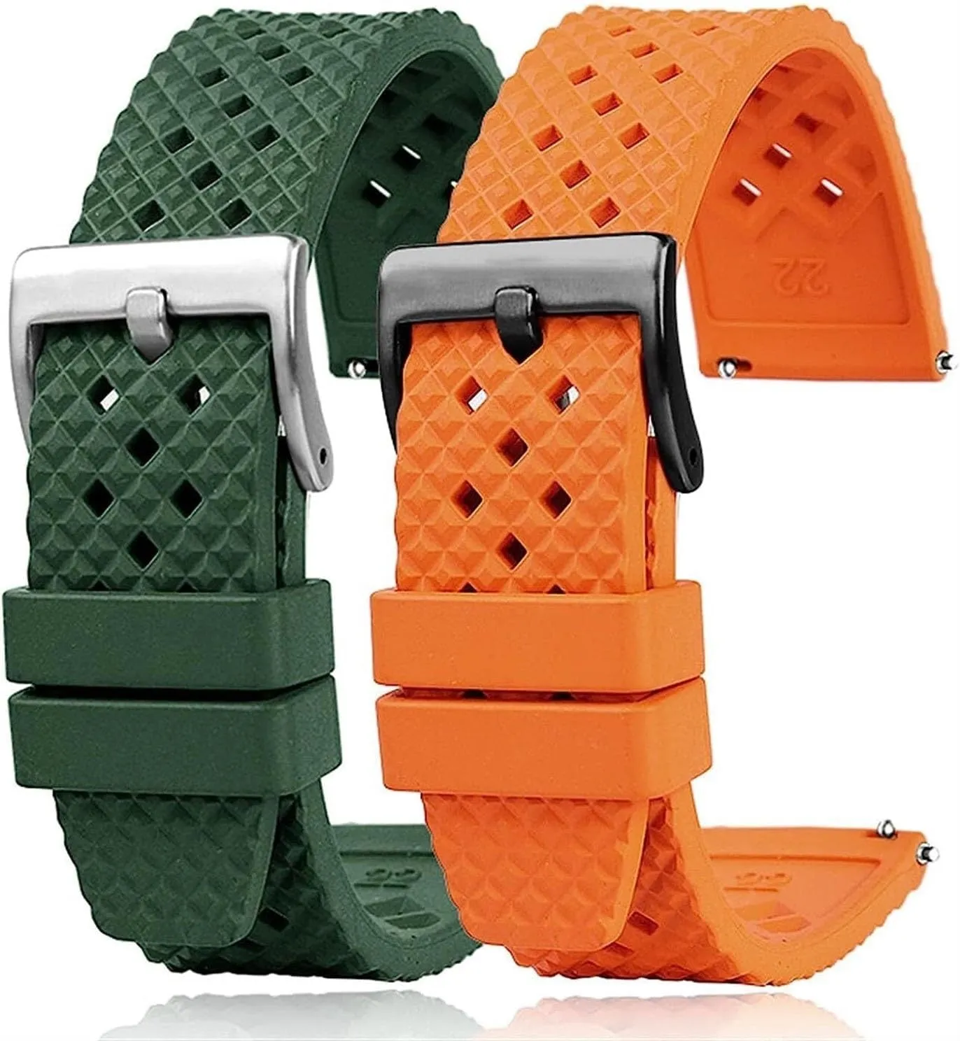 20mm 22mm Fluorine Rubber Watchband For OMega Diving Waterproof Watch Stap Replacement Accessories