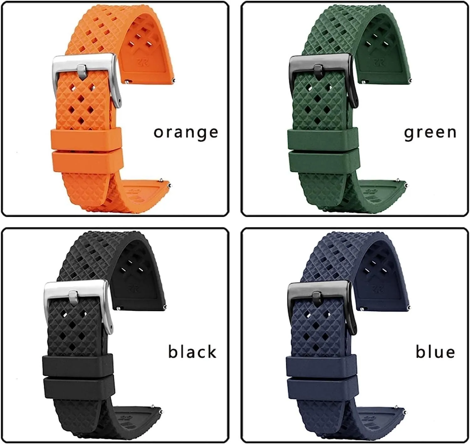 20mm 22mm Fluorine Rubber Watchband For OMega Diving Waterproof Watch Stap Replacement Accessories