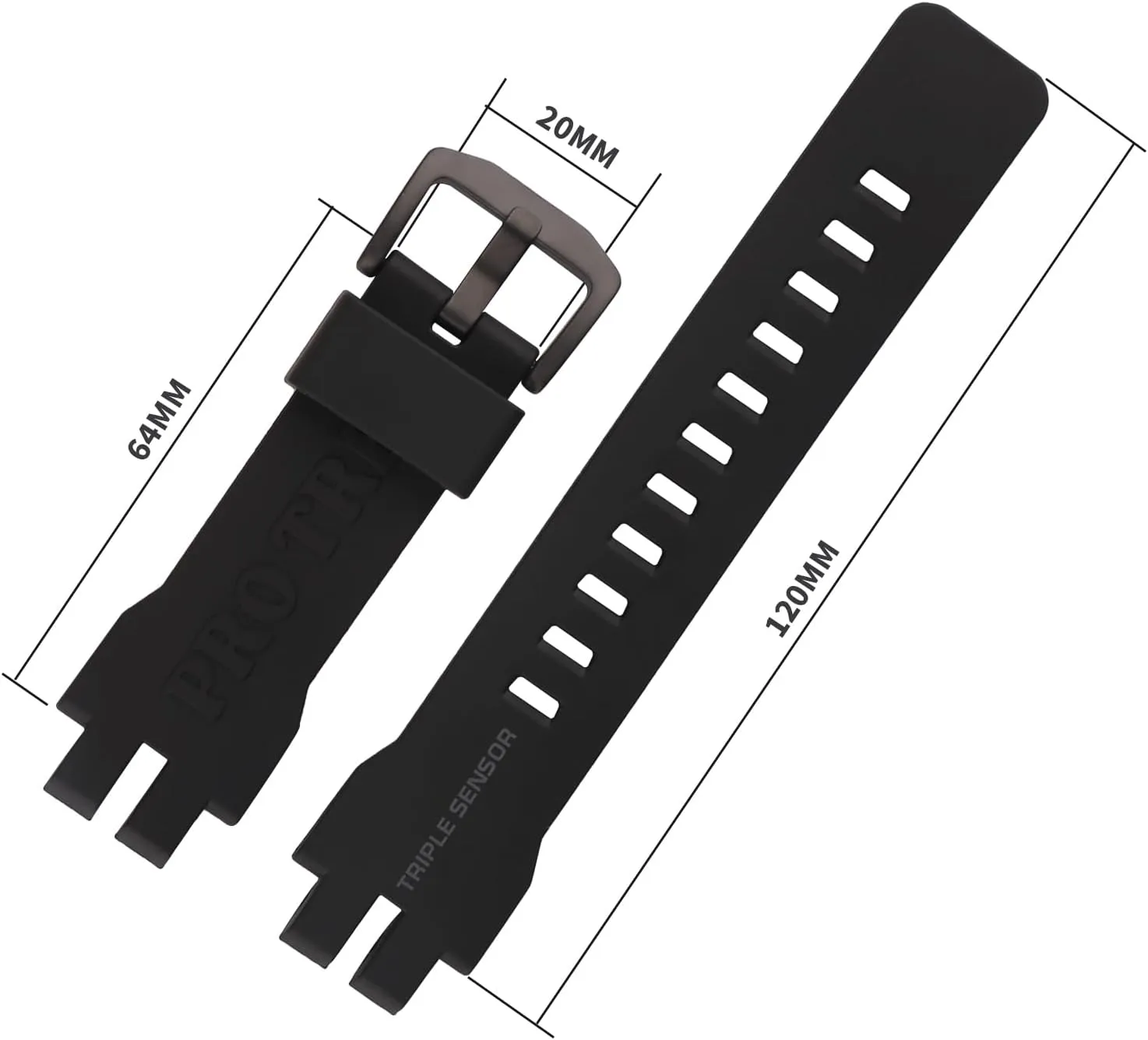 20mm Resin Watch Band replacement for Casio Protrek Pro trek PRG-300 PRW-6000 PRW-6100 PRW-3000 PRW-3100 Strap Wirstband accessories for Men and Women