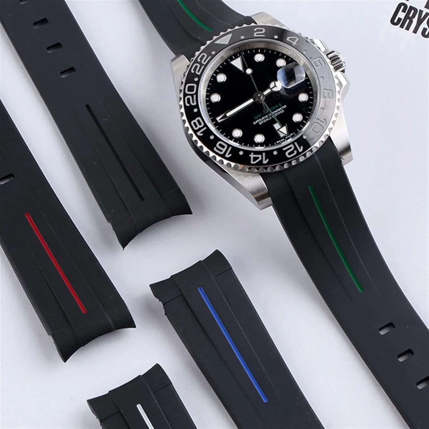 20mm Rubber Watchbands With Pin Buckle For 20mm Watch Strap Waterproof Silicone Bracelet Watch Accessories Parts with Tools