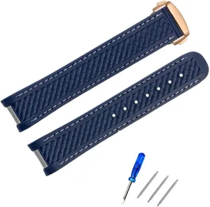 20mm Waterproof Rubber Watch Strap Accessories For Omega Seamaster 300 220/210 Series Watch Silicone Strap Men