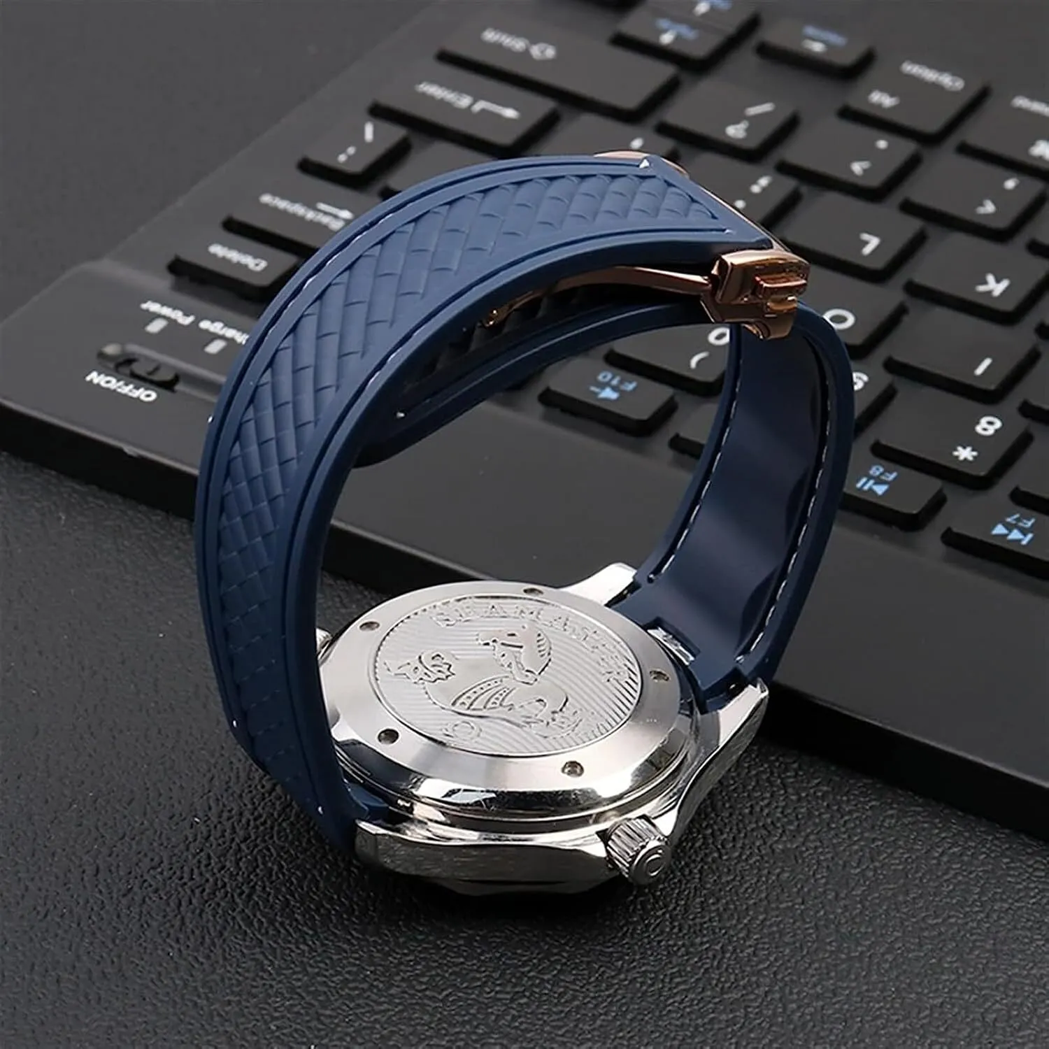 20mm Waterproof Rubber Watch Strap Accessories For Omega Seamaster 300 220/210 Series Watch Silicone Strap Men