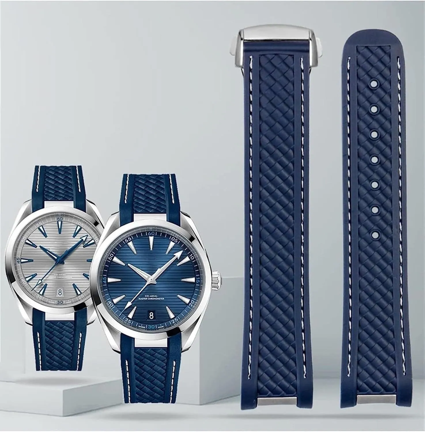 20mm Waterproof Rubber Watch Strap Accessories For Omega Seamaster 300 220/210 Series Watch Silicone Strap Men