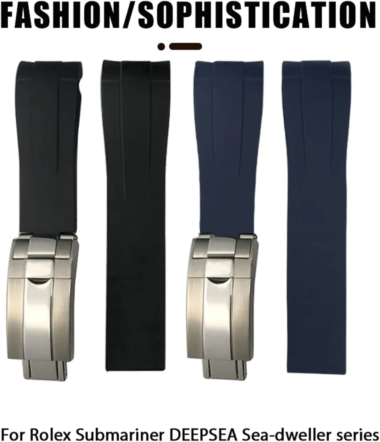 21mm 22mm Black Red Blue Rubber Watchband for Deepsea Sea-Dweller 41mm Diving Waterproof Silicone Watch Strap