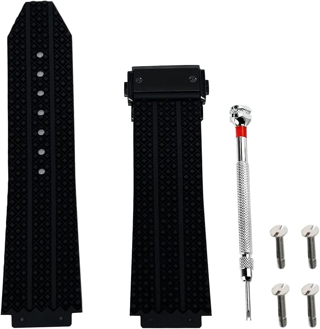 21mm 25mm Rubber Watch Band Replacement Strap Waterproof with Tool for Hublot Big Bang