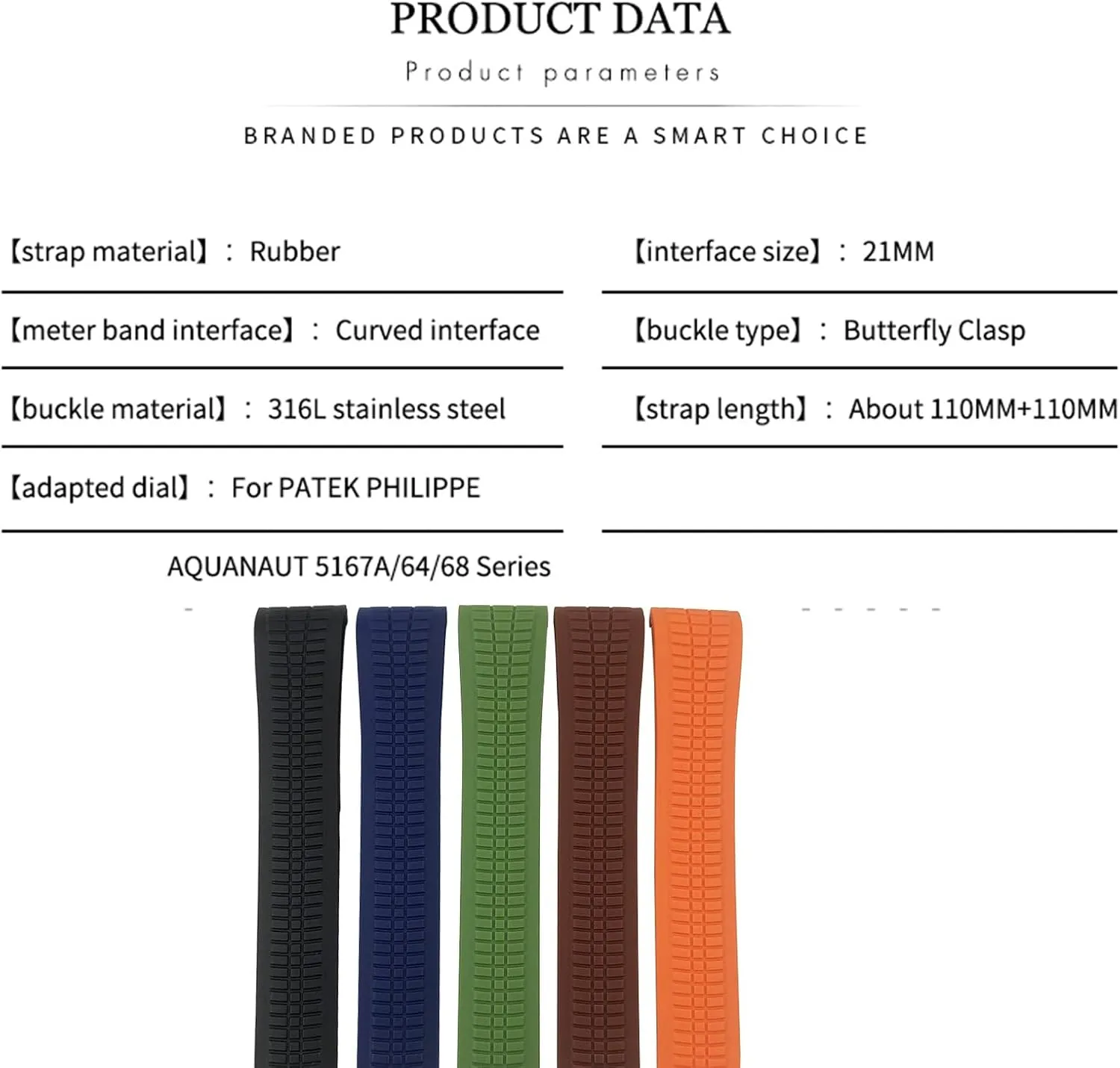 21mm Quality Rubber Watchband For Patek Aquanaut Philippe For PP 5164A 5167A Silicone Watch Strap Braceletes Waterproof