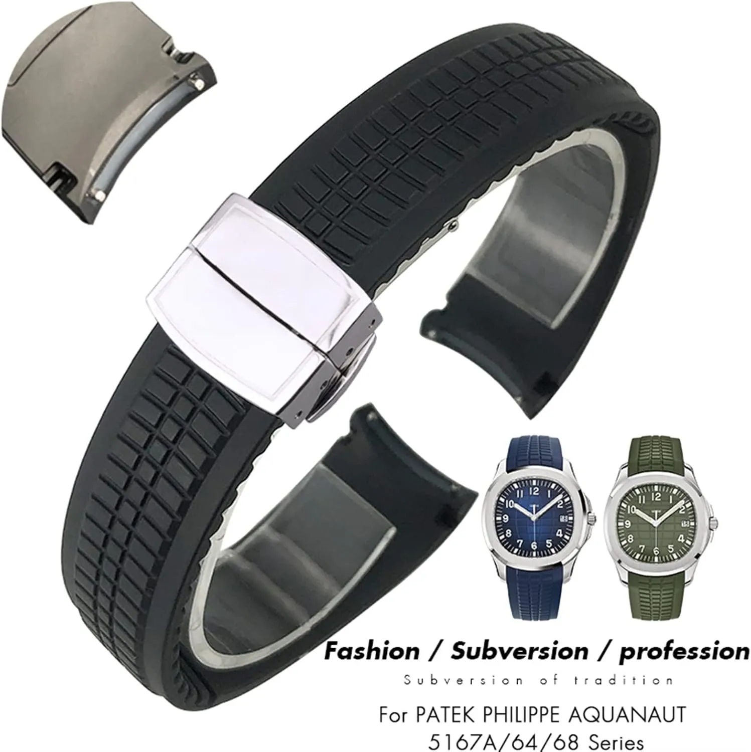 21mm Quality Rubber Watchband For Patek Aquanaut Philippe For PP 5164A 5167A Silicone Watch Strap Braceletes Waterproof