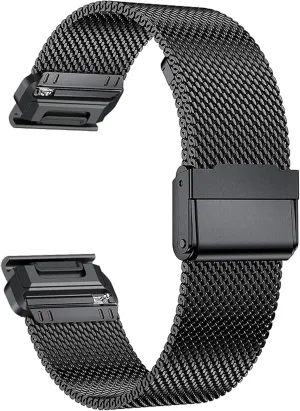 22mm 26mm QuickFit Milanese Metal Strap For Garmin EPIX GEN2 Fenix7 7X Solar/6X 6XPro 5XPlus Forerunner 955 Enduro 2 Watchband