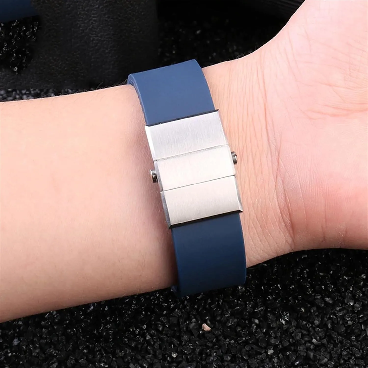 22x20mm DIVER and MARINE Waterproof Silicone Rubber watchband Wrist Watch Band Belt For Ulysse Nardin Man strap tools