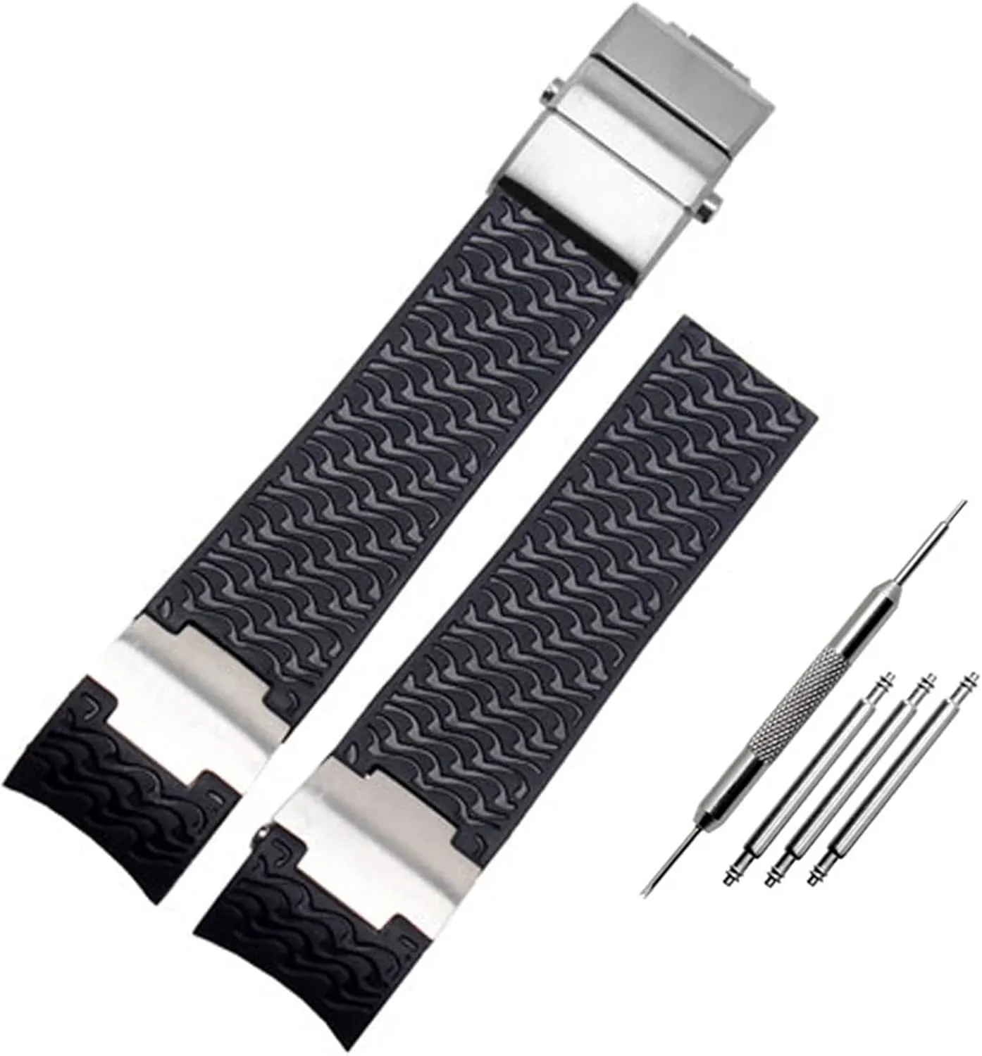 22x20mm DIVER and MARINE Waterproof Silicone Rubber watchband Wrist Watch Band Belt For Ulysse Nardin Man strap tools