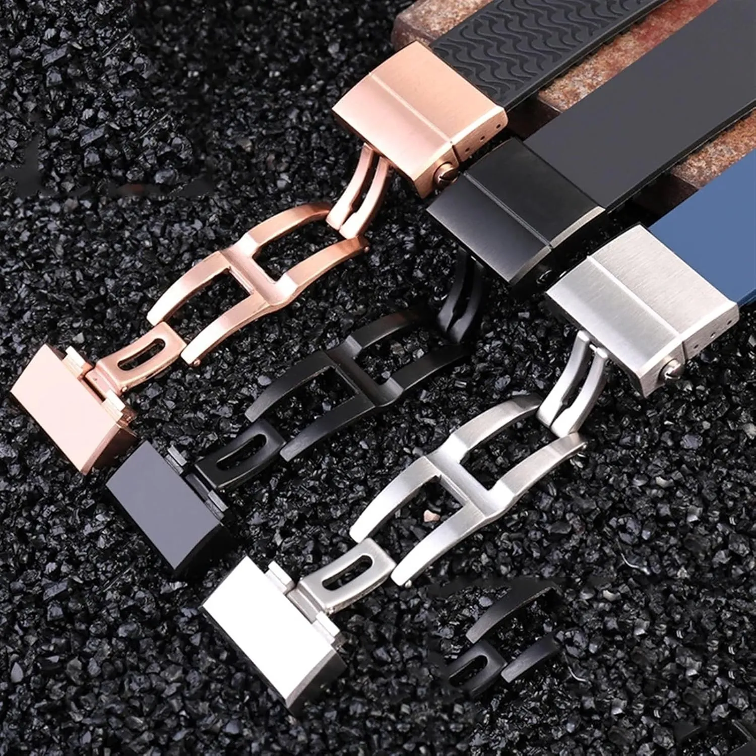 22x20mm DIVER and MARINE Waterproof Silicone Rubber watchband Wrist Watch Band Belt For Ulysse Nardin Man strap tools