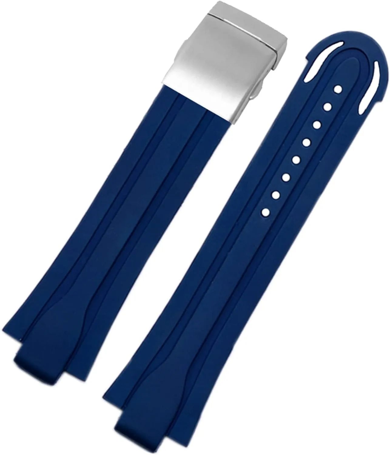 24mm*12mm Lug End Rubber Waterproof Watchband For Oris Wristband Silicone Band Stainless Steel Folding Clasp