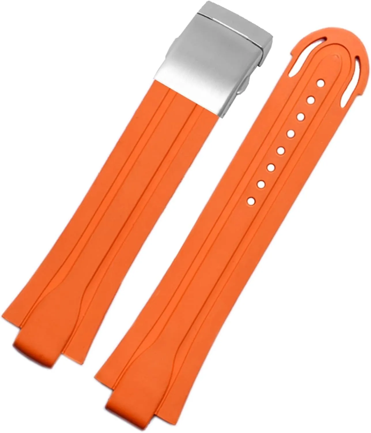 24mm*12mm Lug End Rubber Waterproof Watchband For Oris Wristband Silicone Band Stainless Steel Folding Clasp