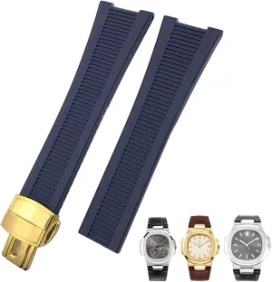 25mm Notch Shape Rubber Silicone Watch Strap Waterproof Watch Bands For PATEK PHILIPPE Nautilus Men Bracelet