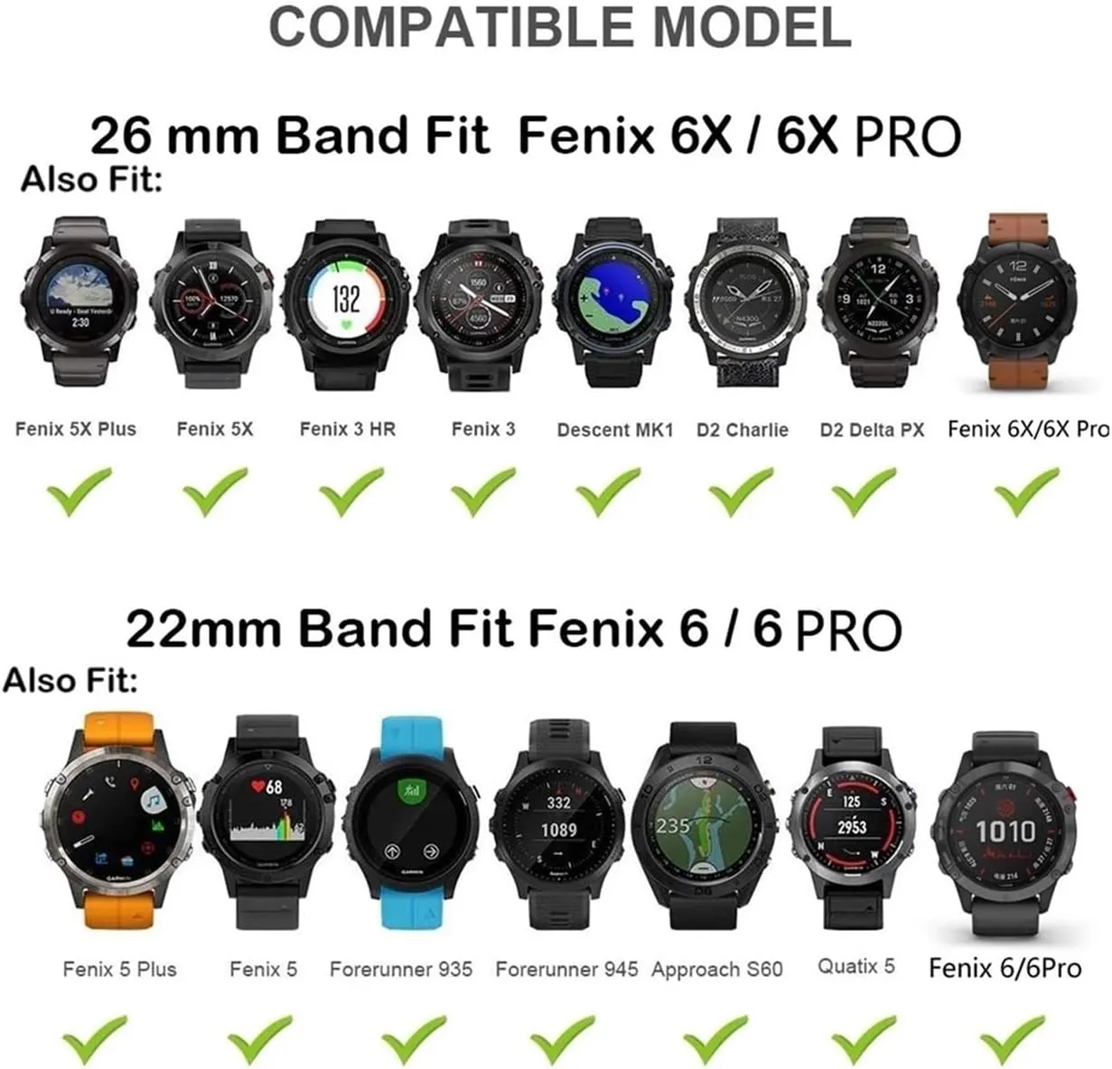 26 22 20MM Silicone Watch Band Straps Fit For Garmin Fenix 6X 6 6S Pro 7X 7 Easyfit Wristband Fit For Fenix 5 5X 5S Plus Smartwatch Bracelet