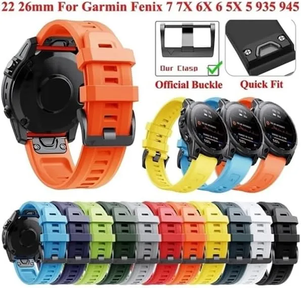 26 22MM Silicone Quick Release Watchband Straps Fit for Garmin Fenix 6X 7X 5X Watch Easyfit Wristband Strap For Fenix 6 7 Watch
