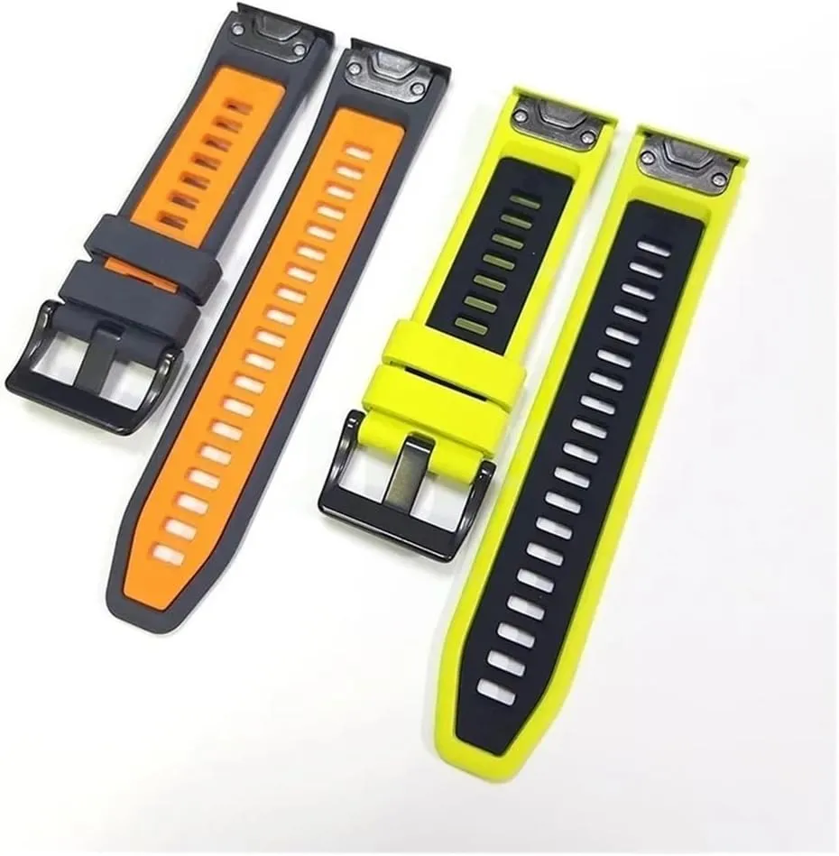 26mm 22mm Two-Tone Silicone Watch Band Fit for Garmin Fenix 8 E 47mm 51mm/ Enduro 3