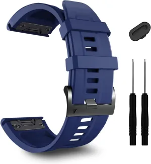 26mm Watch Band，For Garmin Fenix 7X Pro Epix Pro 51mm Fenix 6X Watch Strap Fenix 5X Plus Silicone Wristband Fenix 6X Pro Descent Mk2i MK3i 51mm Smartwatch WristBand