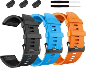 26mm Watch Band，For Garmin Fenix 7X Pro Epix Pro 51mm Fenix 6X Watch Strap Fenix 5X Plus Silicone Wristband Fenix 6X Pro Descent Mk2i MK3i 51mm Smartwatch WristBand