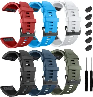 26mm Watch Band，For Garmin Fenix 7X Pro Epix Pro 51mm Fenix 6X Watch Strap Fenix 5X Plus Silicone Wristband Fenix 6X Pro Descent Mk2i MK3i 51mm Smartwatch WristBand