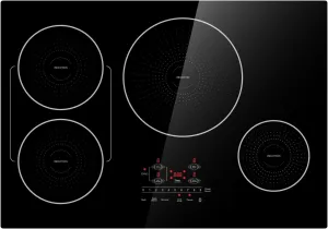 30 Inch Induction Cooktop 4 Burners, Flat Glass Top Electric Stove Hob with Bridge-SYNC, 3 Preset Modes Booster, Timer, Pause, Child Lock, Drop in, 208~240V/40A, Black