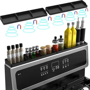 30 Inch Silicone Stove Oven Top Shelf Magnetic for Kitchen Gadgets, Soft Flexible Strong Magnetic Heat Resistant Spice Rack Kitchen Organizer for Over Oven Stove