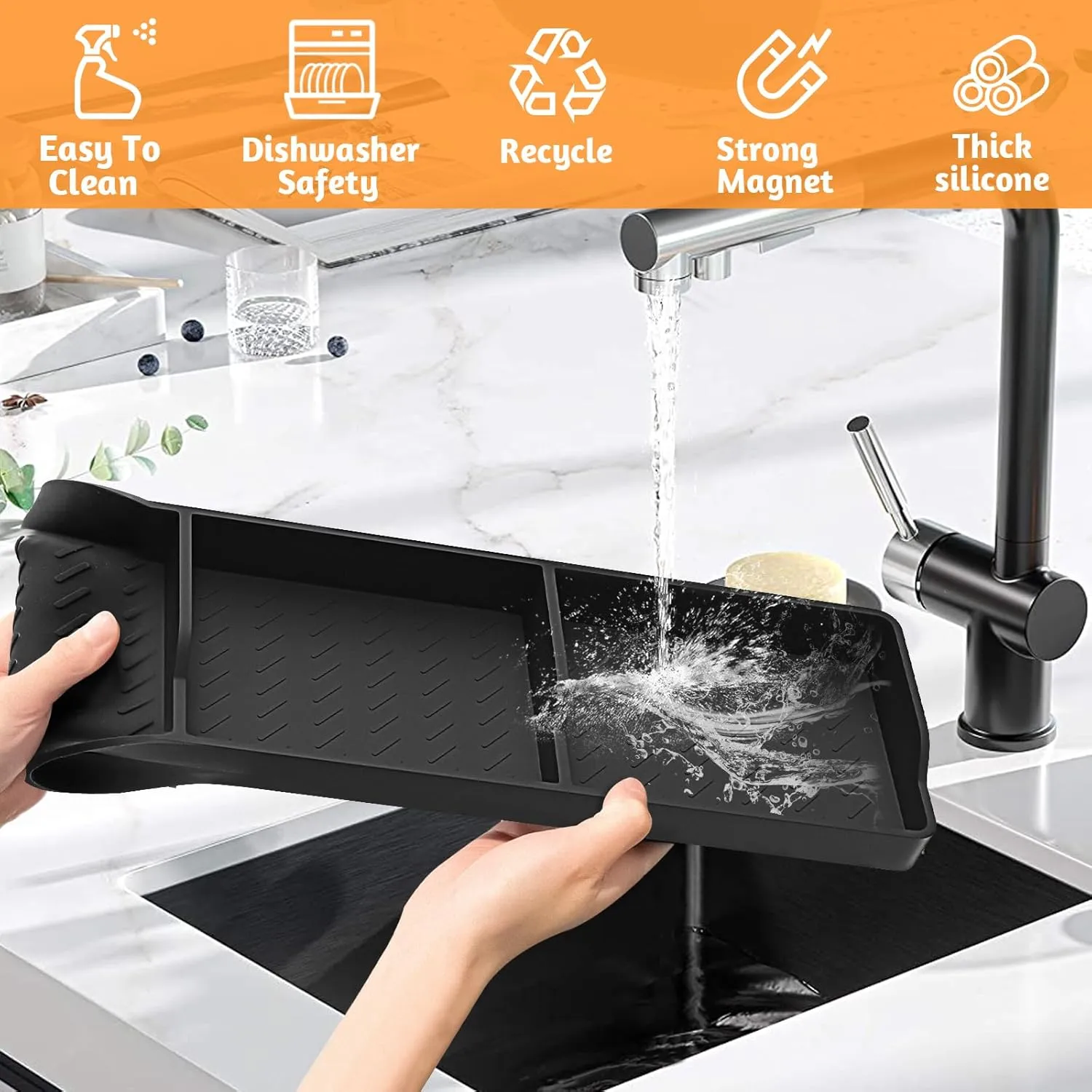 30 Inch Silicone Stove Oven Top Shelf Magnetic for Kitchen Gadgets, Soft Flexible Strong Magnetic Heat Resistant Spice Rack Kitchen Organizer for Over Oven Stove