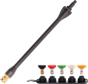 308494065 Pressure Washer Wand Compatible with Ryobi RY14122 Pressure Washer Replacement Spray Wand # 308494075 - With 5 Spray Nozzles and 1 Tips Holder