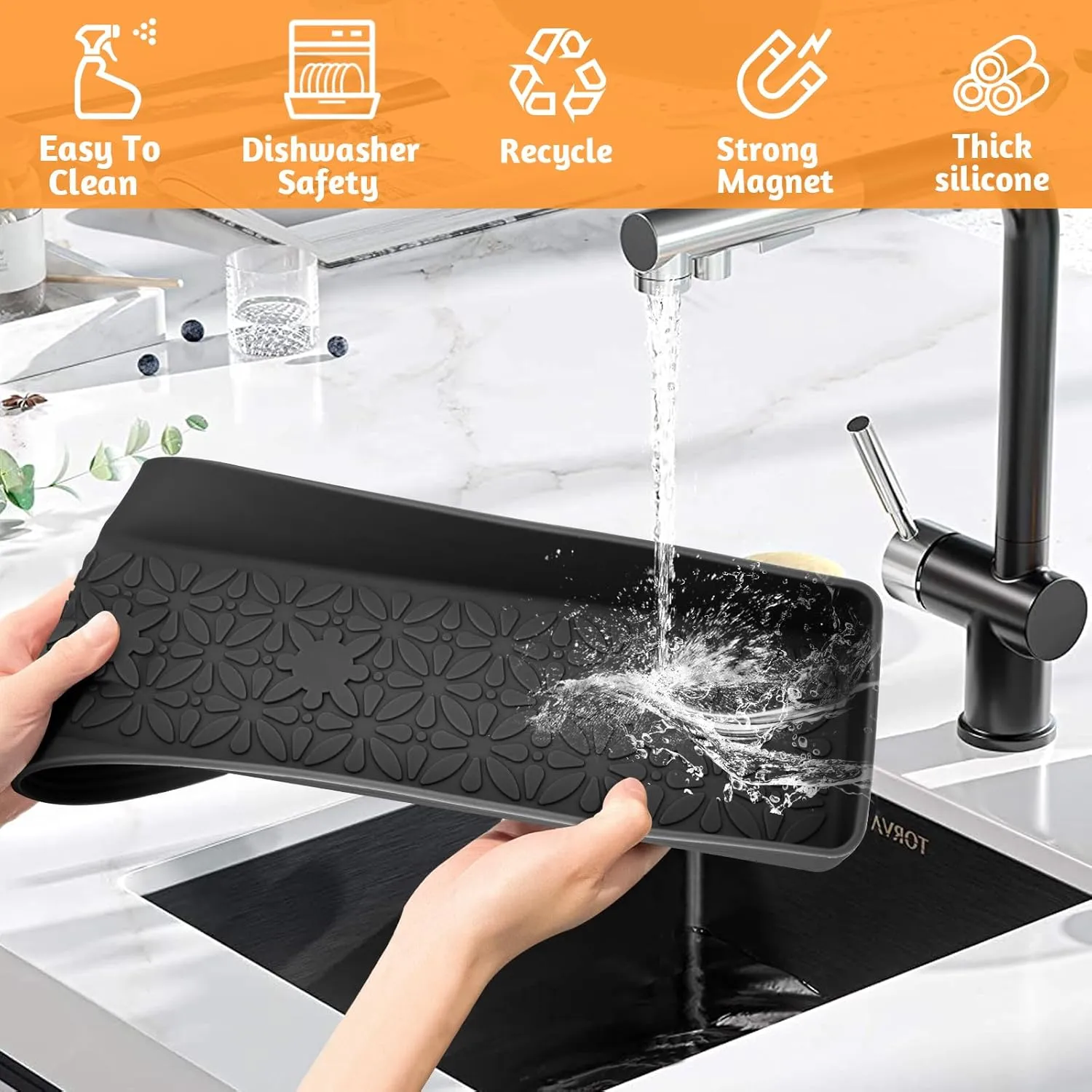 30"/24"/20" Silicone Magnetic Shelf for Stove Top for Kitchen Gadgets, Soft Flexible Strong Magnetic Heat Resistant Over the Stove Top of Shelf Spice Rack Kitchen Organizer for Back of Oven