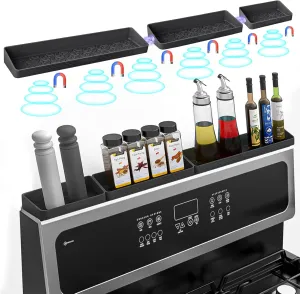 30"/24"/20" Silicone Magnetic Shelf for Stove Top for Kitchen Gadgets, Soft Flexible Strong Magnetic Heat Resistant Over the Stove Top of Shelf Spice Rack Kitchen Organizer for Back of Oven