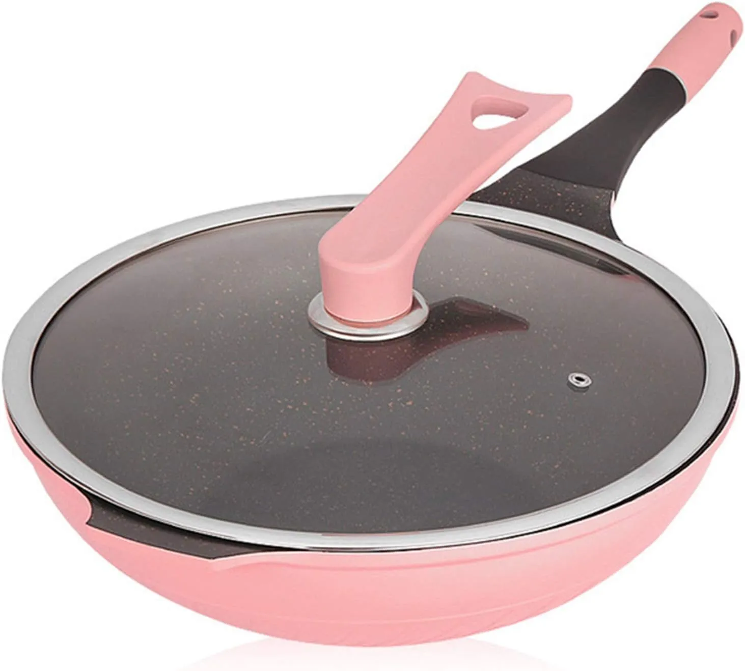 32CM Maifan Stone Wok Non-Stick Frying Pan Oil-Free Smoke Pot with Gas Induction Cooker Universal