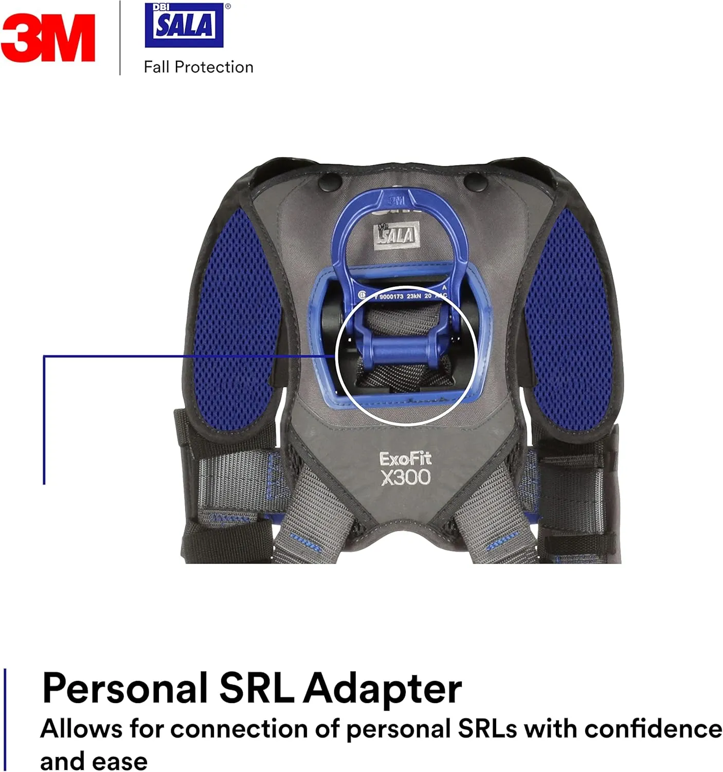 3M 1113037 DBI-SALA ExoFit X300 Comfort Vest Climbing Harness Fall Protection, General Industry, Aluminum Back and Front D-Ring, Auto-Locking Quick Connect Leg and Chest Straps, Large