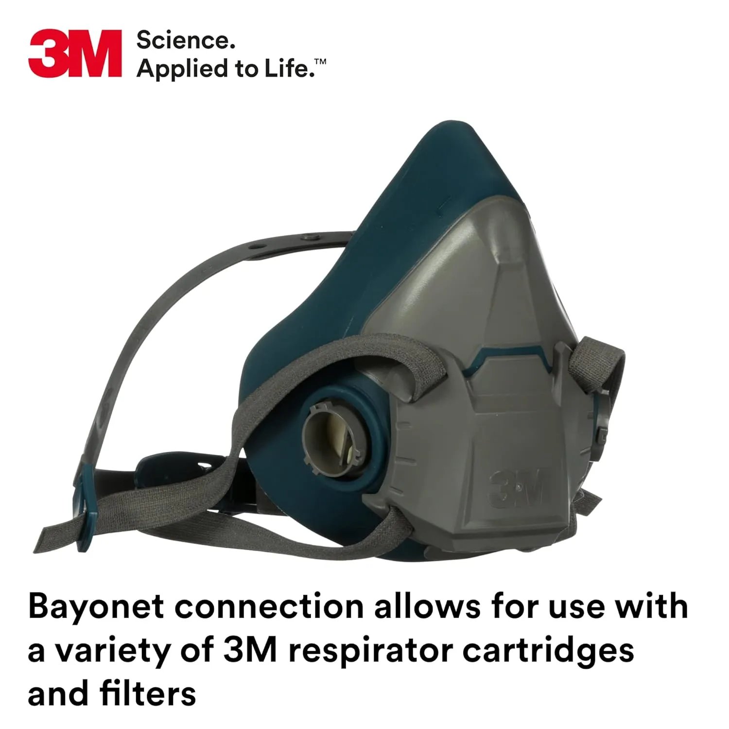 3M Rugged Comfort Half Facepiece Reusable Respirator 6502, NIOSH, Cool Flow Valve Helps Reduce Heat and Moisture, Silicone Faceseal Provides a Firm Seal, Welding, Sanding, Cleaning, Grinding, Medium