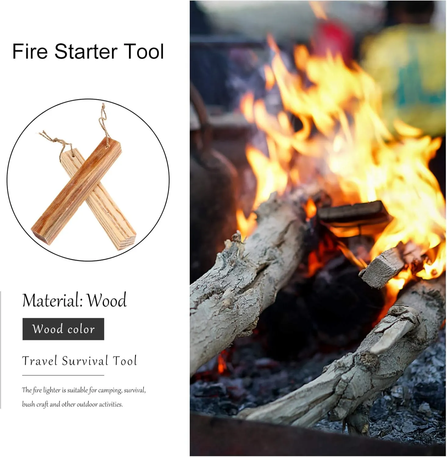 4 Pcs Pine Strips Simple Wood Burner Travel