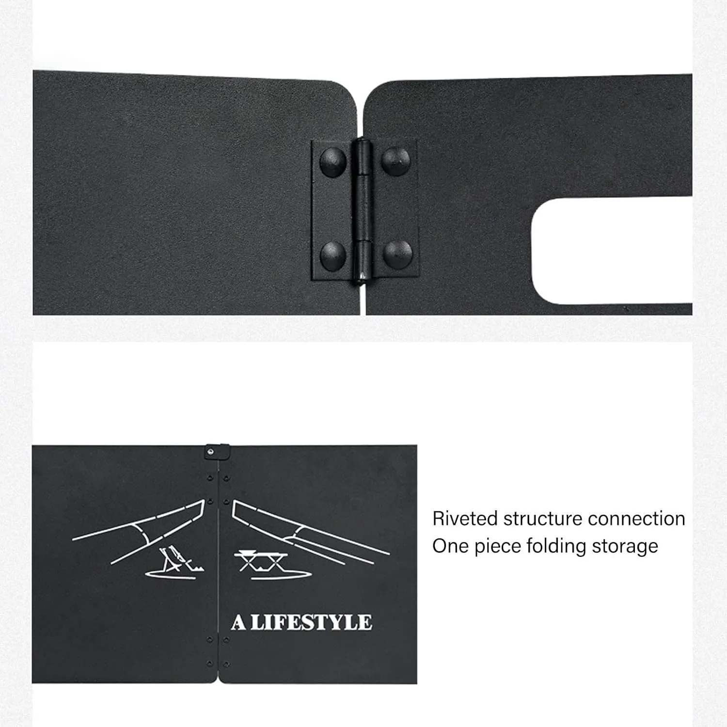 4 Plates Folding Stove Windscreen Disc with Handle Thickened Oilproof Carbon Steel Camping Stove Windscreen Disc for Outdoor Camping Stove (Black), Genericsmdqbku65f-11