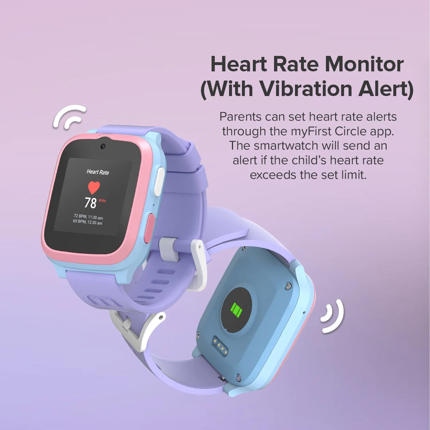 4G eSIM Kids Smartwatch with GPS Tracking, Video Call (Square) | myFirst Fone S3 