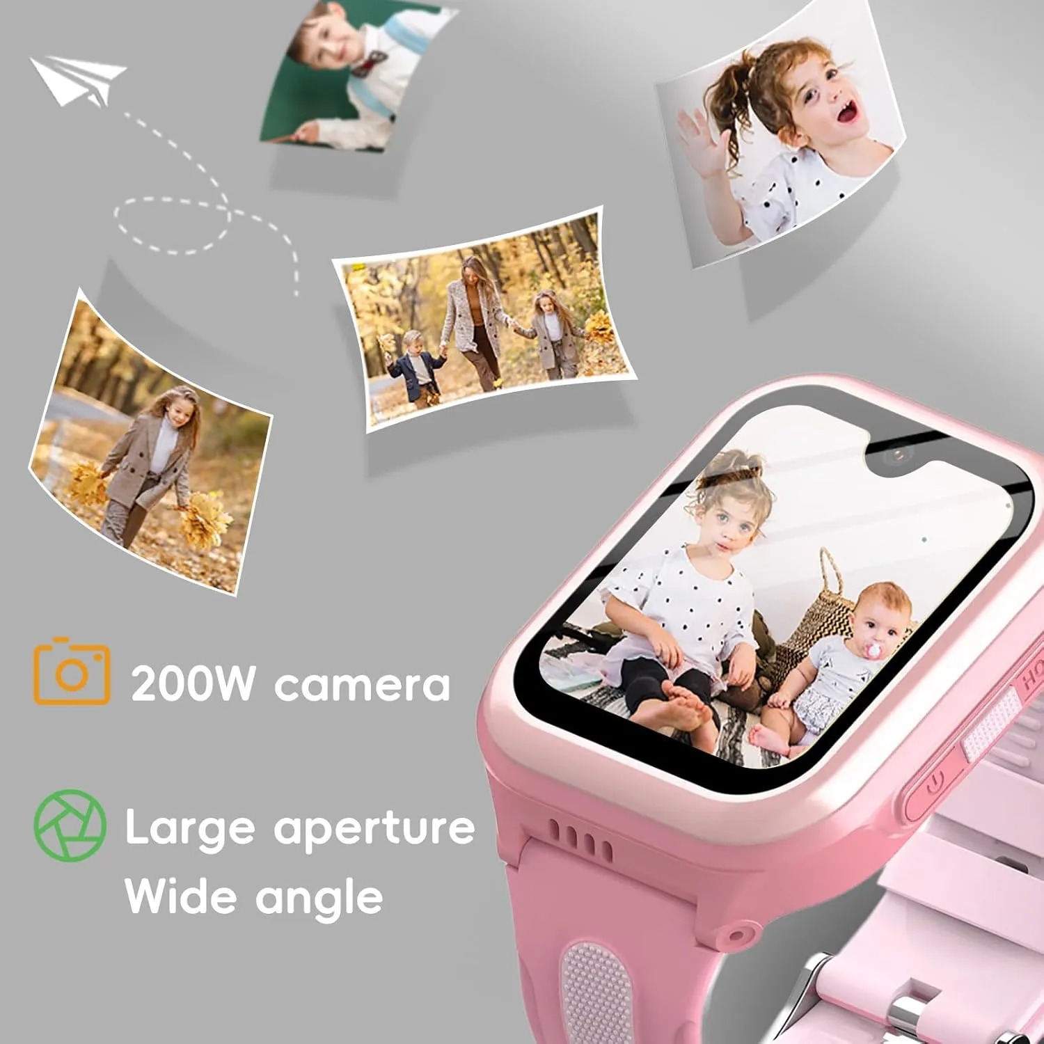 4G Kids Smart Watch with GPS Tracking, SOS, WiFi, Camera, Step Counts, 2 Way Voice Chat & Video Calling - SIM Card Included - Amoled Kids Smart Watch for School Boys & Girls