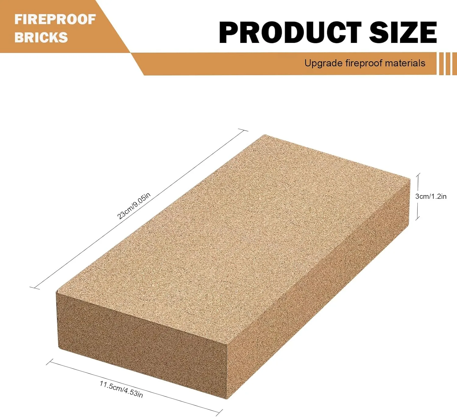 6PCS Fire Brick, Size 9" X 4-1/2" X 1-1/4", Wood Stove Bricks,Fire Bricks, Fireplace Brick, Fire Bricks for Fireplace,Wood Stove.